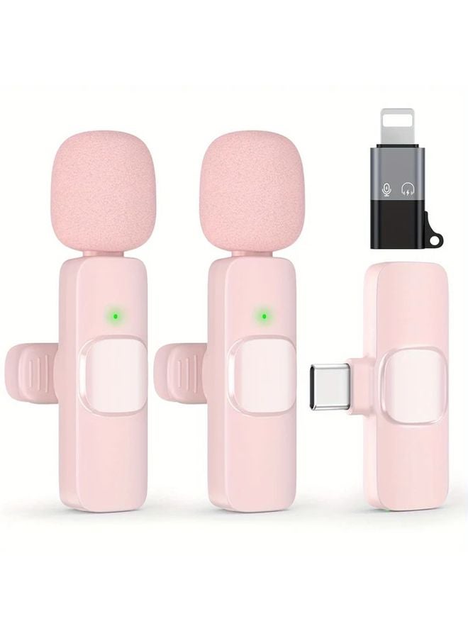 ميكروفون لافالير لاسلكي أسود مع تقليل الضوضاء لهواتف آيفون وأندرويد ومنفذ USB-C - Image 1